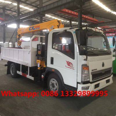 Good price SINO TRUK HOWO 2T telescopic crane boom mounted on cargo truck for sale