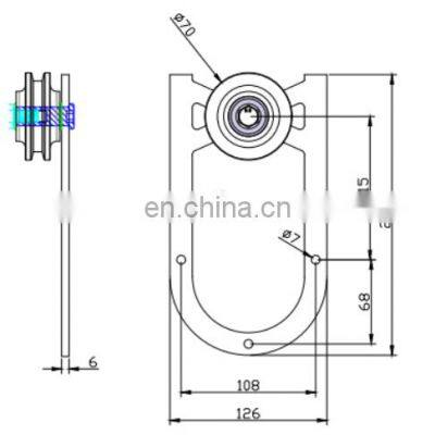 Soft Closing Flat Track U Shaped Black Kitchen Cabinet Bedroom Furniture Hang Sliding Barn Door Hardware Kit System photo-3