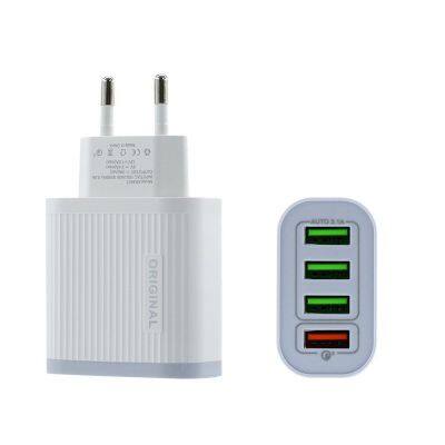 High quality 4USB fast charge USB-A travel charger high power APD 4U2A power adapter For iphone For huawei