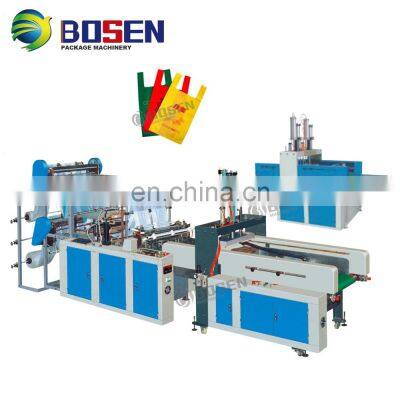 Biodegradable Garbage T-shirt Shopping Plastic Bag Making Machine Price photo-4