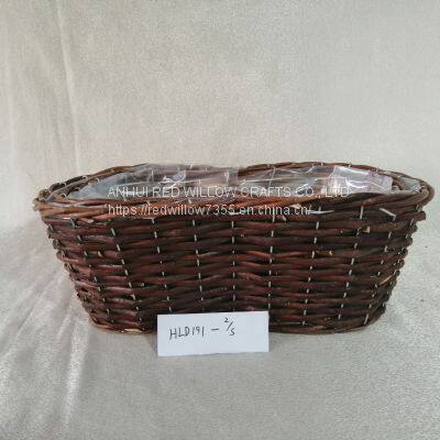 Natural Material Garden Flower Pots For Plants Wicker Garden Basket