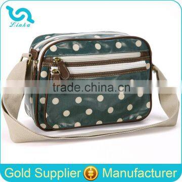 Fashion Polka Dot PVC Coated Canvas Shoulder Bag Women Canvas Shoulder Bag