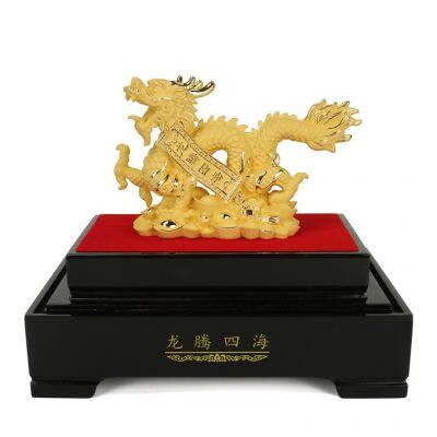 Velvet Sand Gold Crafts Chinese Dragon photo-3