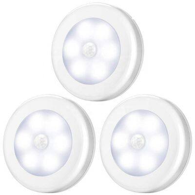 6LED BeadSensor Night Light PIR Infrared Motion LED Bulbs Auto On and Off Closet Battery Power For home Wall Lamp Cabinet Stairs