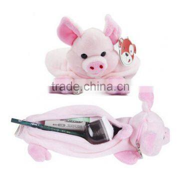 pig plush pencil case , Plush Animal Pencil Case pig