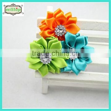 Cheaper hot sale 5cm 3 pcs set flowers made ribbon