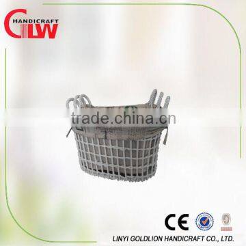 Round storage basket ,garden basket with handle, basket for magazine