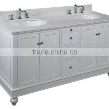 60" MARBLE TOP SOFT CLOSE DRAWER BATHROOM VANITY (YSG-141)