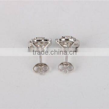 Wholesale Ladies' Micro Pave CZ Plates Stud Earring 925 Silver Jewelry photo-4