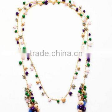 2 layer Pearl summer fashionable cc jewelry 2015 tassel long big choker necklaces for party wedding necklaces for women bijoux