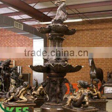 Bronze exquisite large outdoor lady fountain sculpture