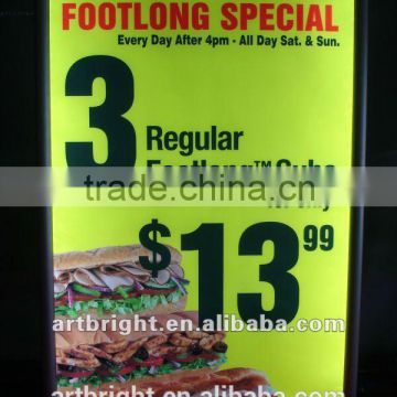 Advertising LED slim light box with flip-open frame