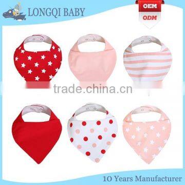 WZ-MS-1913 new pattern 6 pack baby girl bandana bibs with waterproof TPU lining