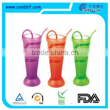 Custom Party suppluy cup with straw/Lumo Tumbler 500ml Blow Moulded Wrap Around Straw Navy                        
                                                Quality Choice