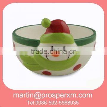 Cute Snowman Christmas Ceramic Candy Bowl