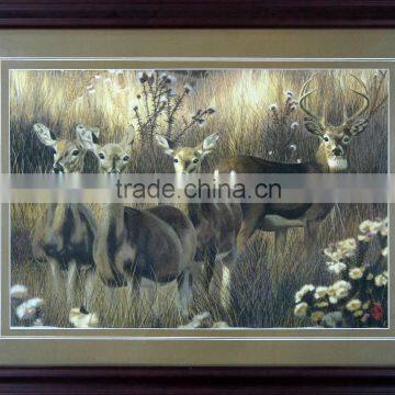 Chinese traditonal handmade embroidery Artwork of silk crafts in deer