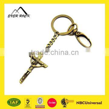 Dongguan Antique Finishing Cross Souvenir Metal Keychain Maker