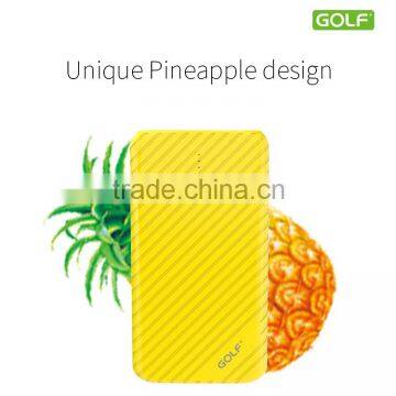 GOLF original pineapple series G17GB smart power bank 8000mAh li-ion Dual USB pineapple power bank