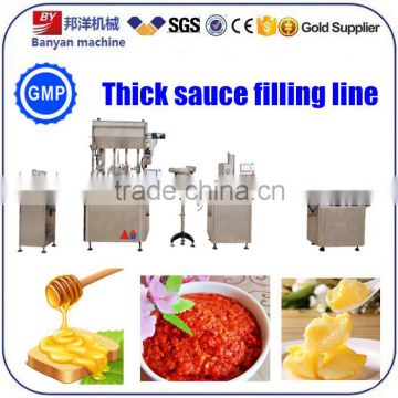 YB-NJG4 Automatic Sauce,Jam,Mayonnaise Filling Capping Labeling Machine,High Viscosity Food filling machine