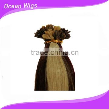 Pre-bonded hair extension, tape prebonded hair extension,kreatin remy hair