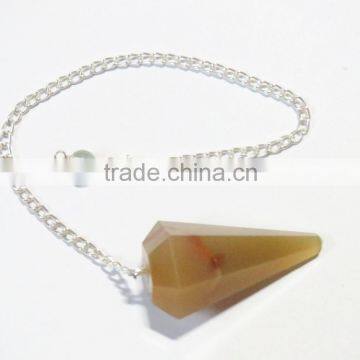6-Facet Natural Agate Gemstone Pendulums photo-4