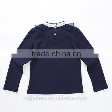 Best-selling winter long sleeve beads plus velvet lace kids girl tops and blouses