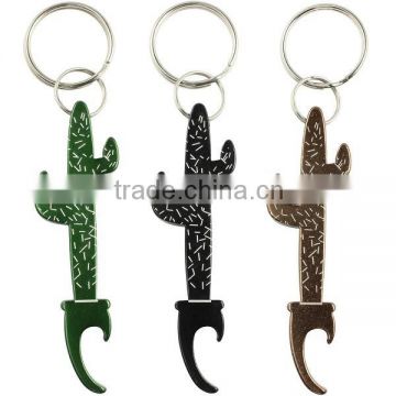 gift cactus alloy bottle opener keychain