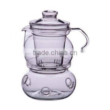 Borosilicate Glass tea pot with glass warmer