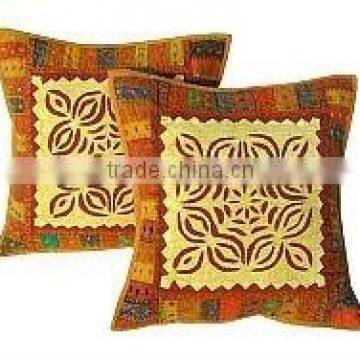 Designer Handmade cotton applique work cushion cover buy at wholesale discounted low price offer