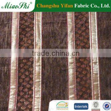 Gold Thread Shenil Velvet Fabric With Embroider
