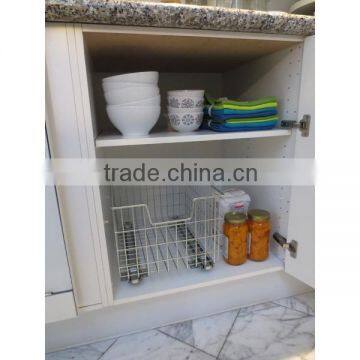 EcoStorage Chrome Wire Basket w/Slides drawer slide wire baskets in pantry cabinet