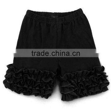 2016 wholesale black four layers of ruffle pant cotton pants