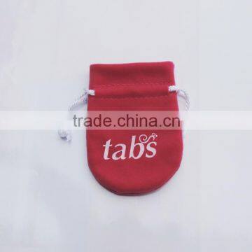 Feb. New Promotional Red Customized Suede Ring Pouch/bag With Logo Printed photo-4