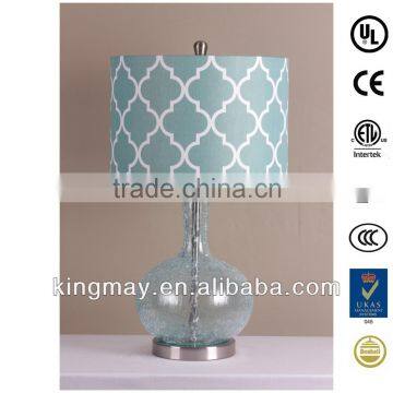 Glass and Metal Base Living Room Table Lamp photo-2