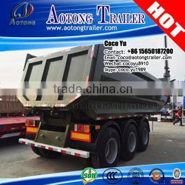 Tri-axles ending hydraulic dumper 60 ton/ 70 ton stone payload U tipping trailer