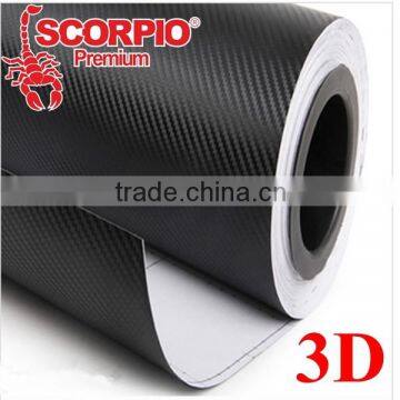 New SCORPIO durable PVC 3D Carbon Fiber Vinyl film with air free bubbles