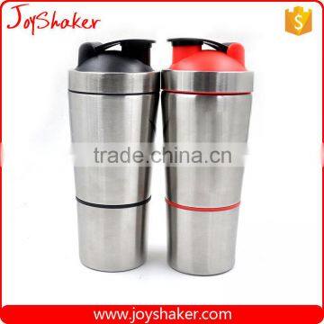 Black Coating Stainless Steel Vaccum Protein Shaker Bottle With 200ML Storage for Nutrition Powder Quality Choice photo-6