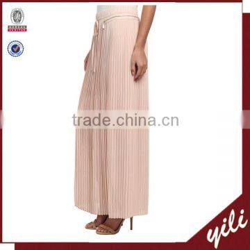 Maxi Skirt With Accordion Style Design Elastic Waistband Long Dress photo-2