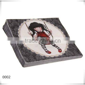 decoration printed colored paper napkin