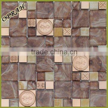 China online selling backsplash glass metallic mosaic tile