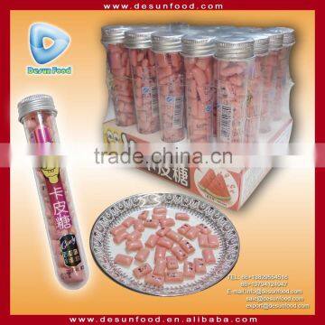 cartoon expression crispy chewing gum strawberry flavor in test tube