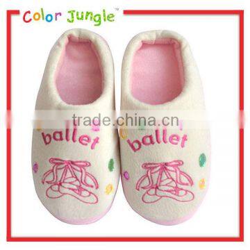 The latest ballet slippers pattern design for indoor cotton slipper,latest ladies slipper designs