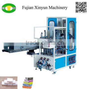 High capacity full automatic tissue box sealing and wrapping machine