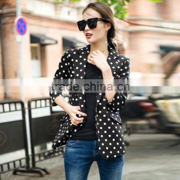 Women's Boyfriend Polka Dot Blazer Suit OEM Type Manufacturers Clothes Factory From Guangzhou