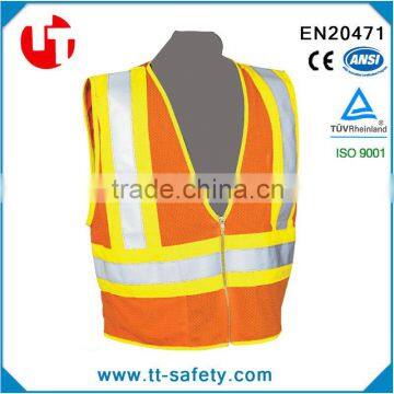 American Europe Style Polyester Mesh High Visibility Lime Green/yellow Safety Reflective Jacket photo-3