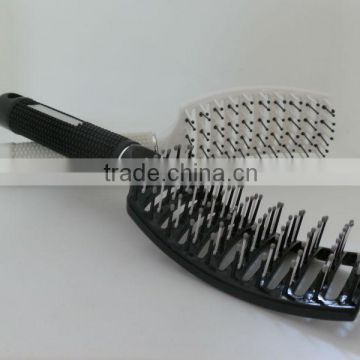 professional middle size two color bristle vent hair brush with magnet handle