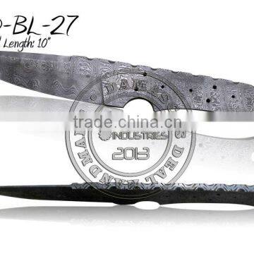 Damascus Steel Knife Blade Blank