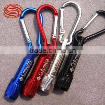 Wholesale Mini Bright Flashlight With Carabiner Portable Outdoor Torch Flashlight With Hanging Buckle Small Size Torch 10pcs/Lot photo-3