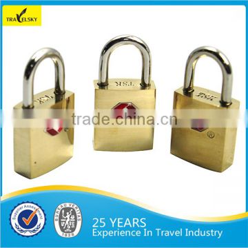 Travelsky 13401 solid color brass TSA lock fashion brass TSA travel lock with 2 keys