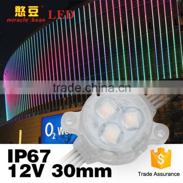 Outdoor building decoration IP67 30mm DC 12V full color rgb dmx led pixel light